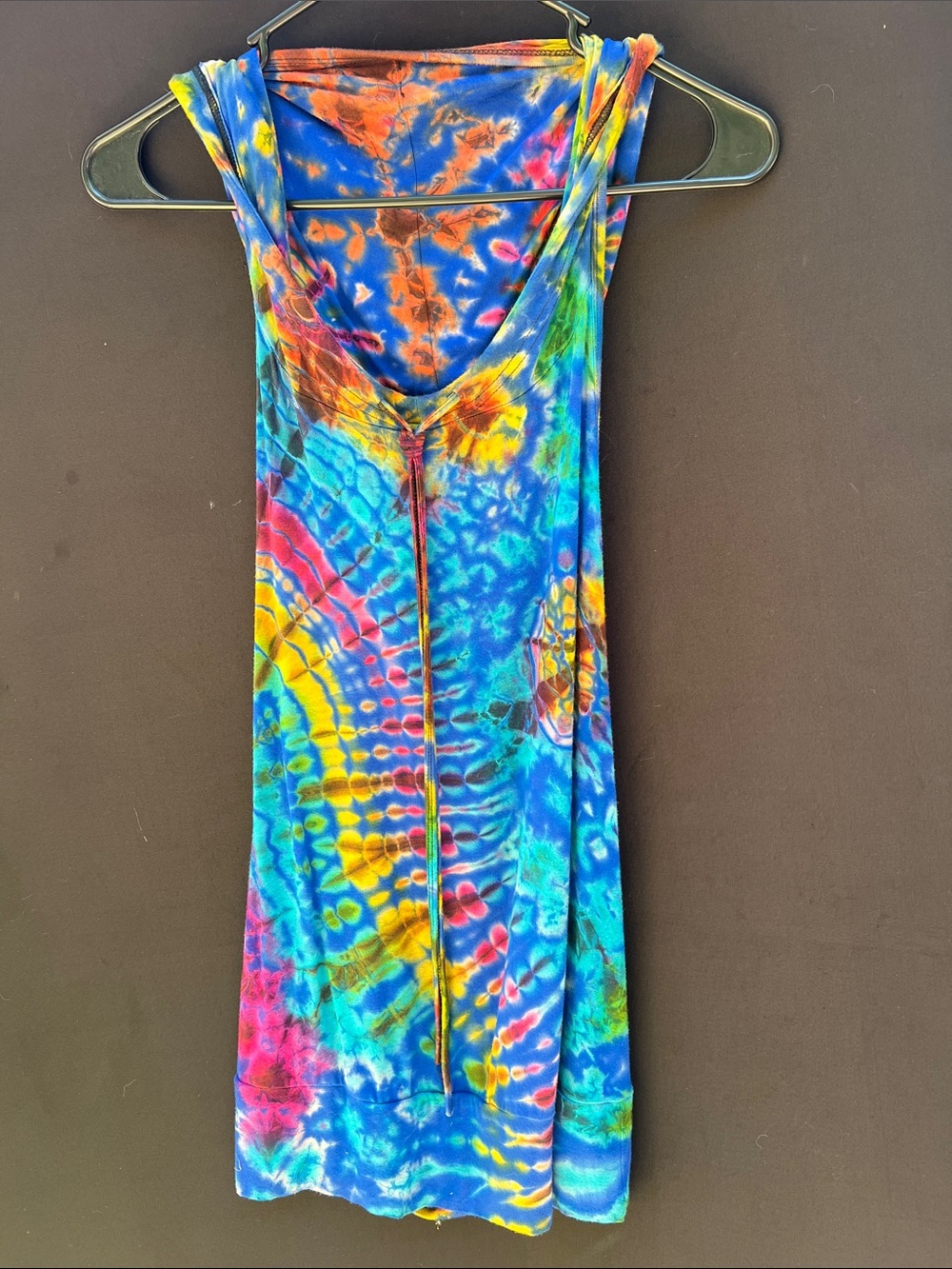 Vibrant Multicolor Tie-Dye Tank Dress